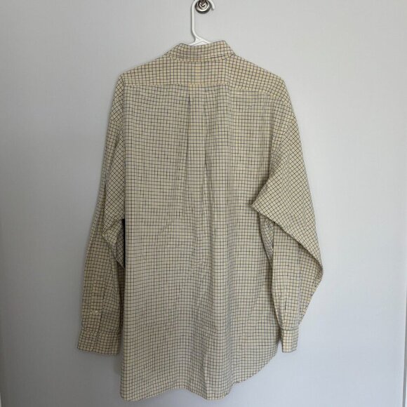 RALPH LAUREN Blake 100% Cotton Yellow Plaid Button Down Pony Logo Long Sleeve XL - Picture 2 of 4